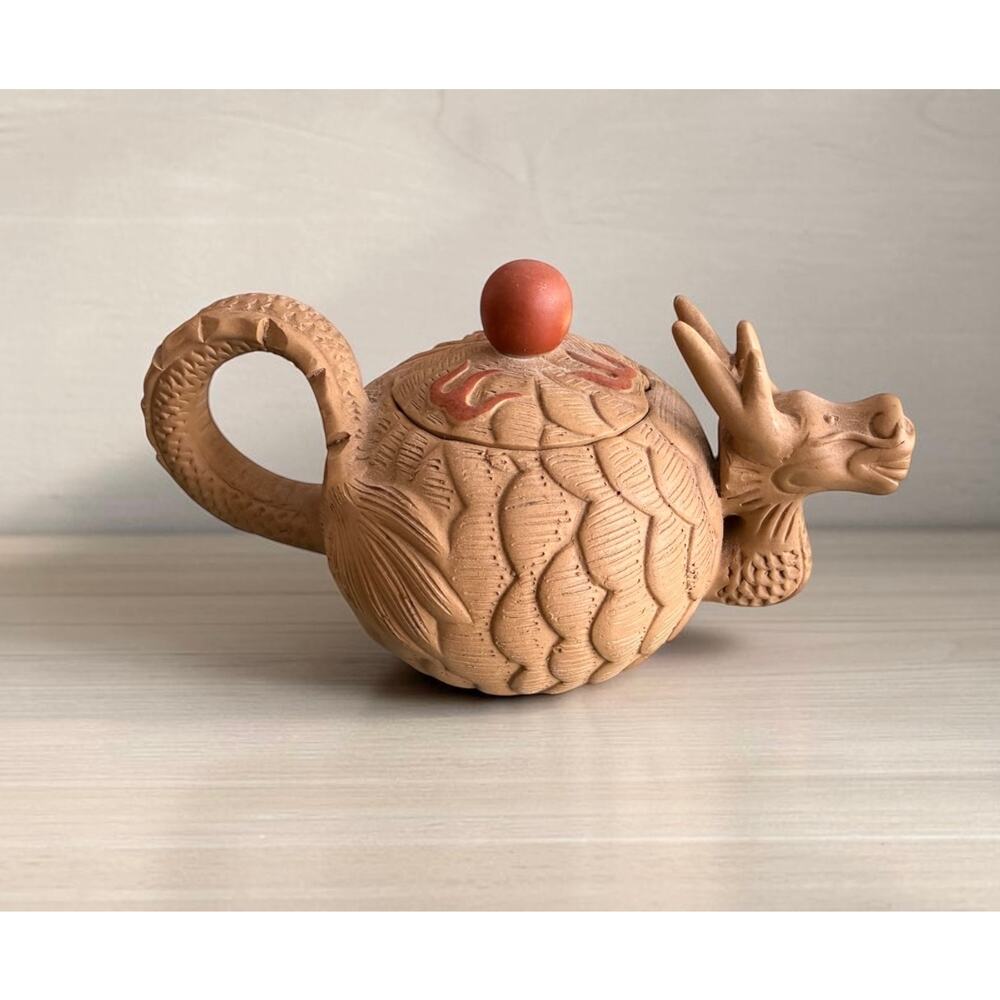 Rare Vintage Chinese Yixing Clay Dragon Teapot